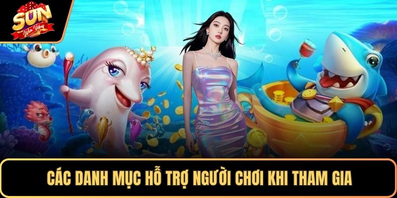 Các danh mục hỗ trợ người chơi khi tham gia